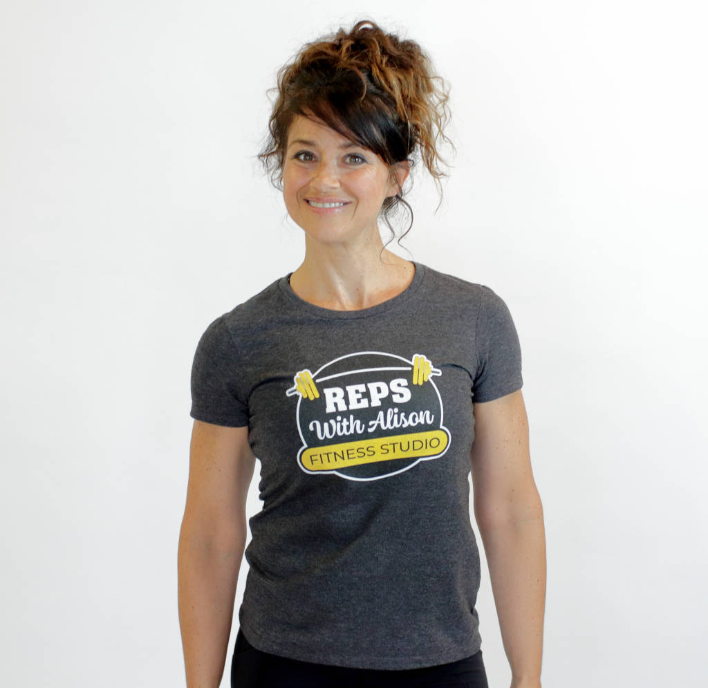 T-shirt (Charcoal) – Reps with Alison Fitness Studio
